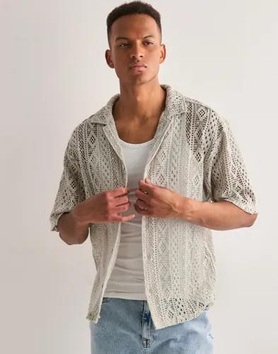Only & Sons Onsnovak Rlx Resort Ss Lace Shirt Mönstrade skjortor Beige 
