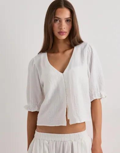 Pieces - Vit - Pcsikka 2/4 Top Wvn Noos Bc 