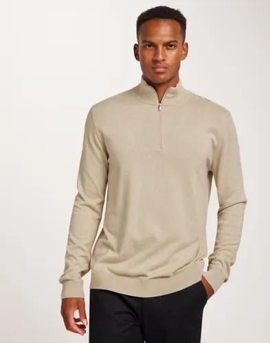 Selected Men Slhberg Half Zip Cardigan Noos Half zip Beige 
