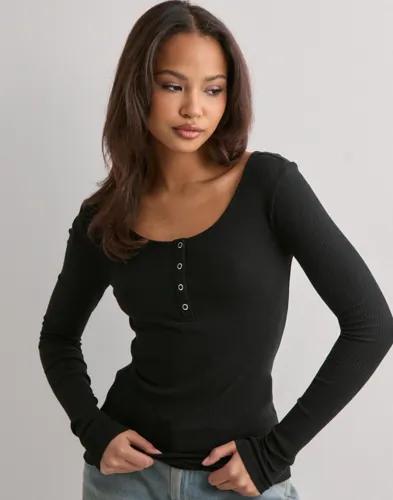 Pieces - Svart - Pckitte Ls Top Noos Bc 