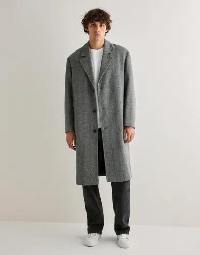 Selected Men Slhmilos Wool Blend Relaxed Coat #S Rockar Grå