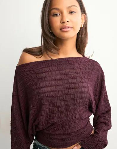Nelly - Röd - Structure Sheer LS Top 