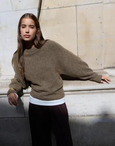 Nelly - Brun - Alpaca blend Knit Sweater 