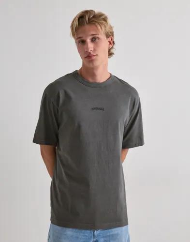Selected Men Anrro Surfer Ss O-Neck Tee T-shirts med tryck Grå 