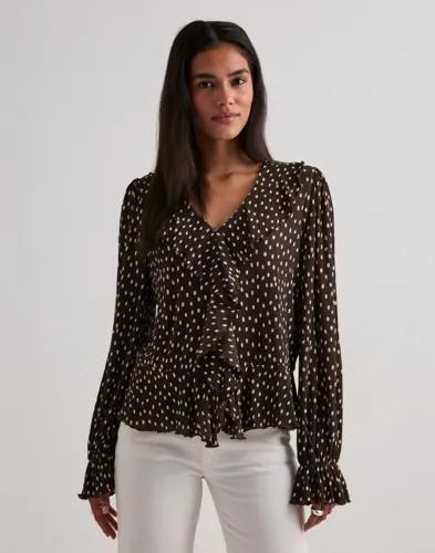 Only - Brun - Onlkafie L/S Frill Top Wvn 