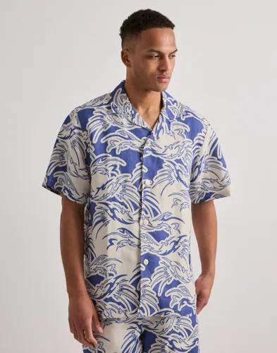 OAS Rogue Cuba Shirt Kortärmade skjortor Blå 