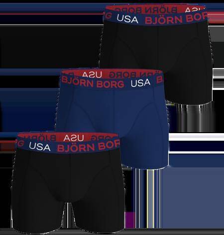 Björn Borg Cotton Stretch Boxers Usa 3-pack Svart, XXL 