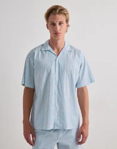 Jack & Jones Jjmilo Seersucker Resort Shirt Ss S Kortärmade skjortor Blå 