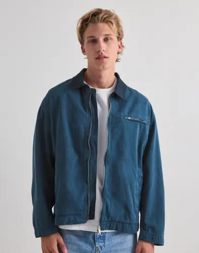 Les Deux Twill Zipper Jacket Vårjackor Blå 