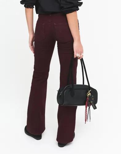 Nelly - Röd - Low Waist Bootcut Stitch Jeans