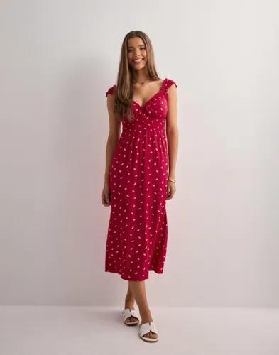 Nelly - Röd - Smock Midi Dress 