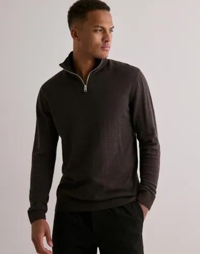 Jack & Jones Jjeemil Knit Half Zip Noos Half zip Brun 