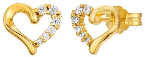 Örhängen i äkta silver med hjärtan och kubisk zirkonia 