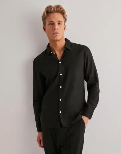Solid SDEnea Allan Linen shirt Linneskjortor Svart 