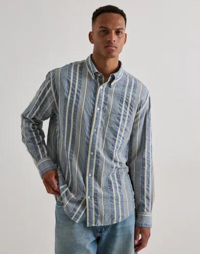 Gant Rel Seersucker Stripe Shirt Randiga skjortor Blå 