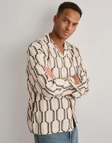 Selected Men Slhrlxaxel Aop Ls Shirt Mönstrade skjortor Multi/Mönstrad 