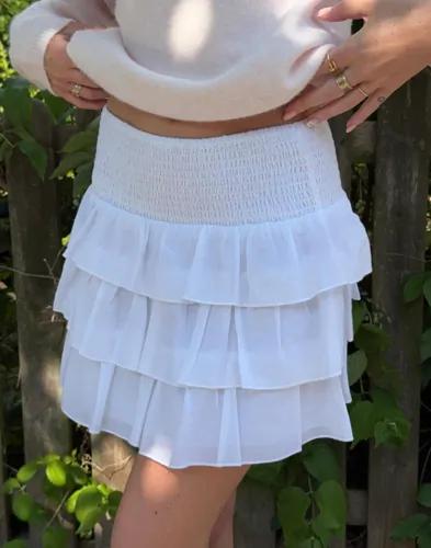 Nelly - Vit - Frill Skirt 