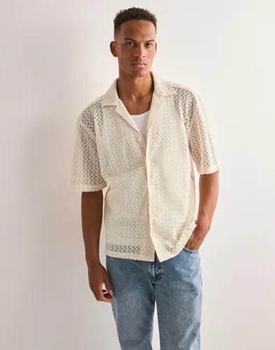 Only & Sons Onsnovak Rlx Resort Ss Zigzag Shirt Mönstrade skjortor Vit 