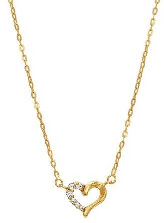 Halsband i äkta silver med ett hjärta och kubisk zirkonia 