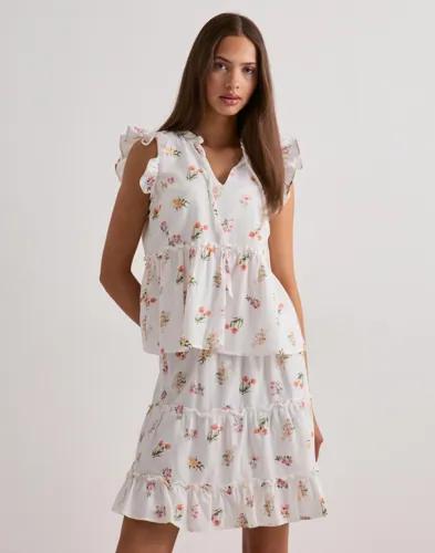 Pieces - Blommig - Pcemma Hw Short Skirt Wvn Noos Bc