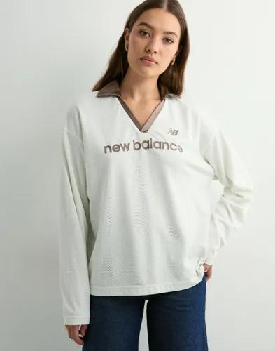 New Balance - Vit - Mesh Soccer Jersey Long Sleeve 