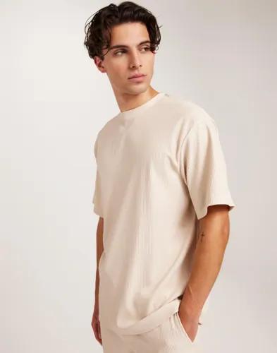 Only & Sons Onsfred Life Relaxed Plizze Ss Tee Kortärmade t-shirts Vit 