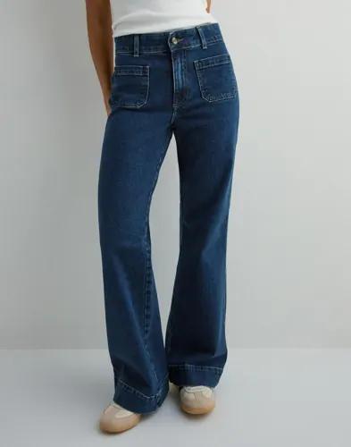 Only - Blå - Onljuicy Hw Wide Pocket Dnm Jeans C 