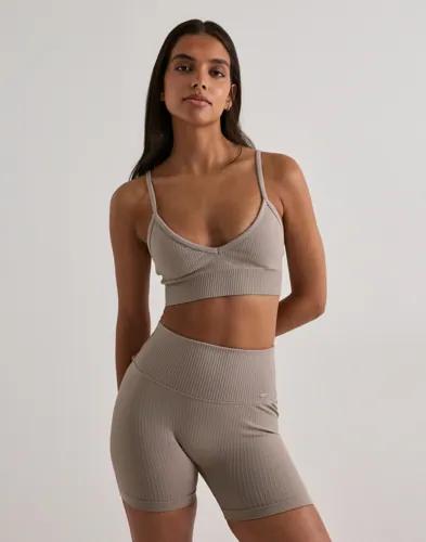Aim'n - Brun - Ribbed Seamless Deep Cut Bra 