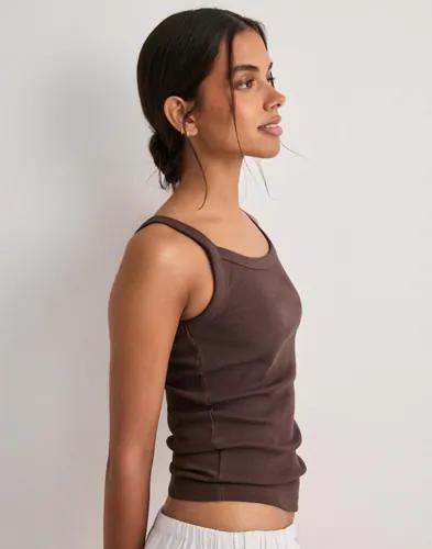 Only - Brun - Onlvira S/L Rib Top Cs Jrs 