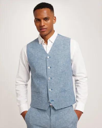 Jack & Jones Jprriviera Linen Waistcoat Kostymvästar Blå 