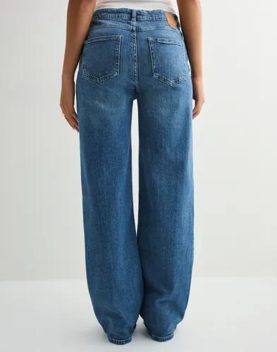 Pieces - Blå - Pcsilke Mw Wide Jeans Mb Noos 