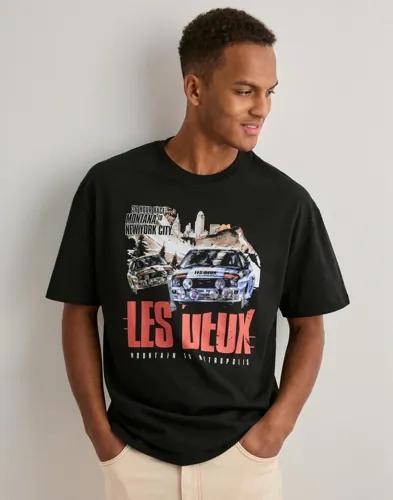 Les Deux Cole Rally T-shirt T-shirts med tryck Svart 