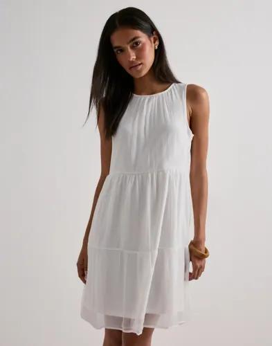 Pieces - Vit - Pcclara Sl Dress Wvn Bc 