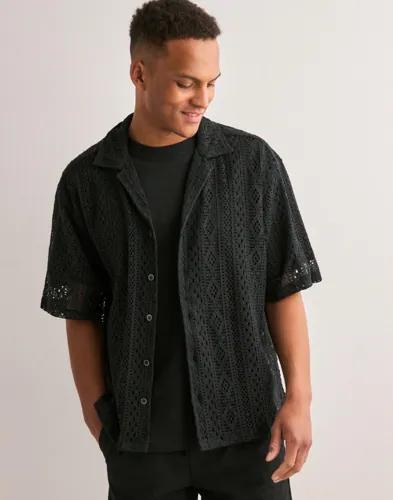 Only & Sons Onsnovak Rlx Resort Ss Lace Shirt Mönstrade skjortor Svart 