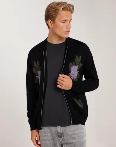 Only & Sons Onslake Reg 12 Jaq Zip Card Knit Tröjor med dragkedja Svart 