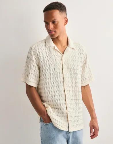 Only & Sons Onsbraddock Reg Ss Resort Waffle Sh Kortärmade skjortor Vit 