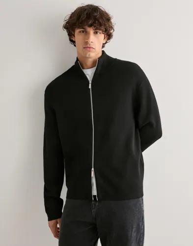 Selected Men Slhteller Fn Relaxed Zip Cardigan N Cardigans & Koftor Svart 