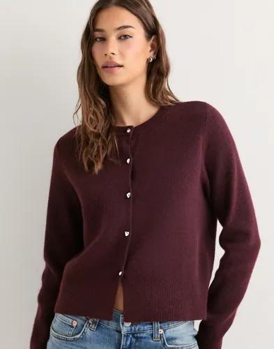 Vero Moda - Röd - Vmkacy Ls O-Neck Cardigan 