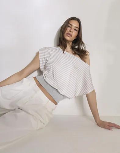 Nelly - Rutigt/Randigt - Soft Stripe Waist Top 