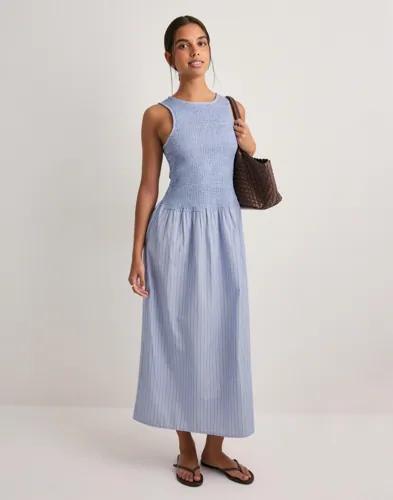 Vero Moda - Blå - Vmleya Sl 7/8 Stripe Smock Dress Wv 