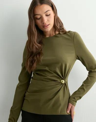 Malina - Grön - Mailey Jersey Embellished Long Sleeve Top 