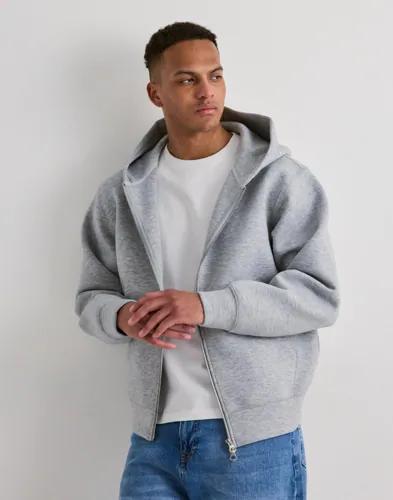 Jack & Jones Jcocover Scuba Sweat Zip Hood Sn Hoodies med dragkedja Grå 