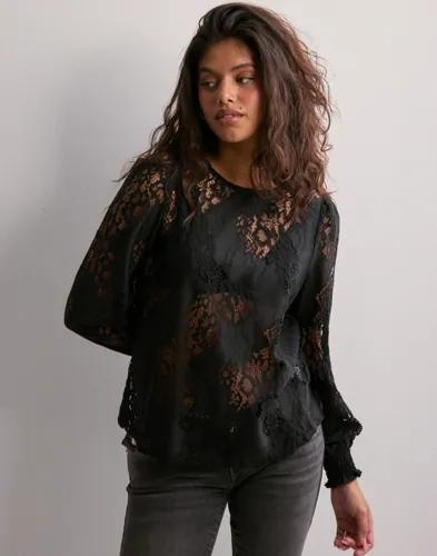 JDY - Svart - Jdydaniella L/S Lace Top Jrs 