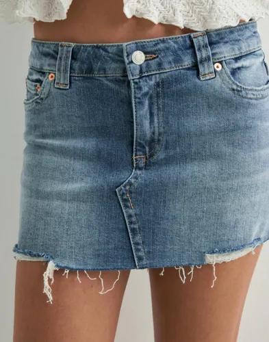Nelly - Blå - Low Waist Jeans Skirt 