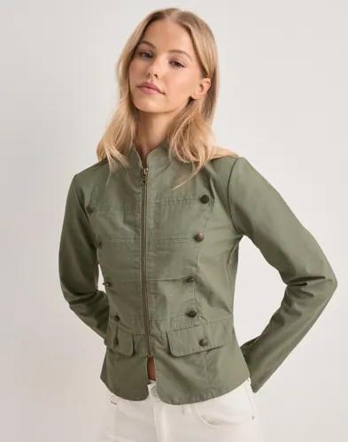 Nelly - Grön - Cotton Detailed Jacket 