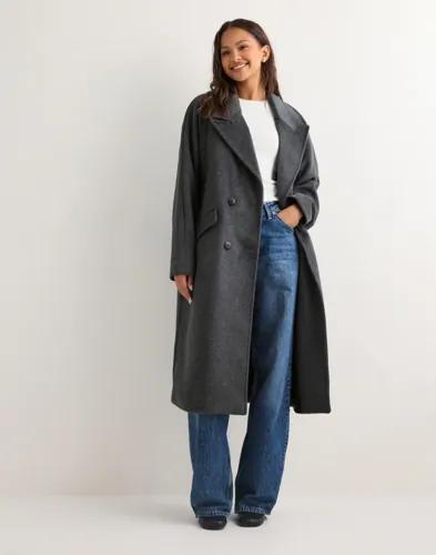 Vero Moda - Grå - Vmharper Long Wool Coat Ga Noos 