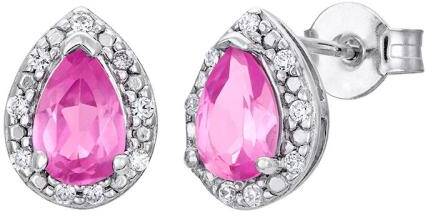  i äkta silver med rosa droppe 